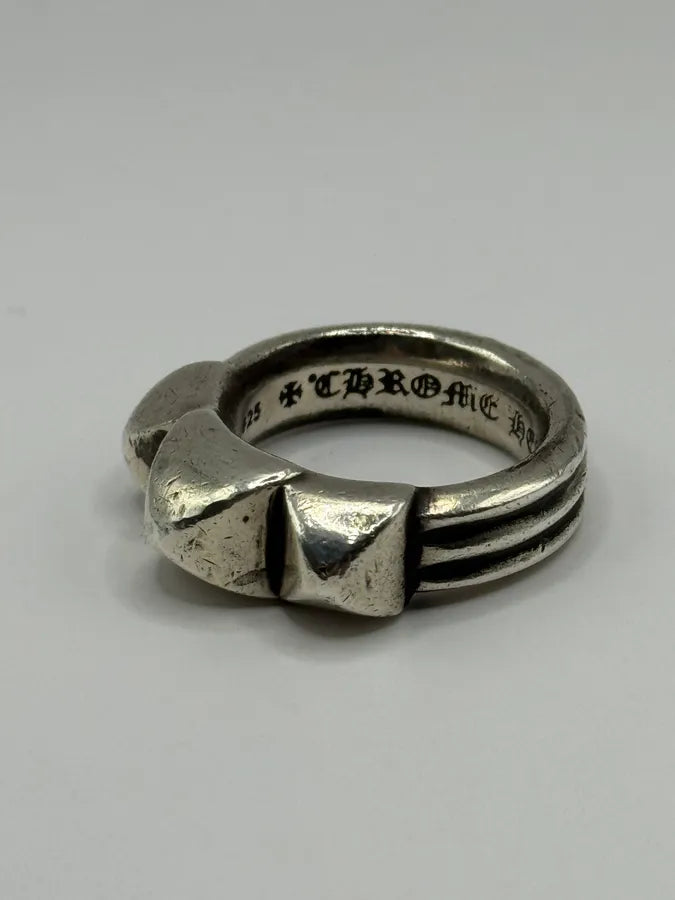 Chrome Hearts Triple Spike Waxed Punk Silver 925 Ring wCxilMq 6