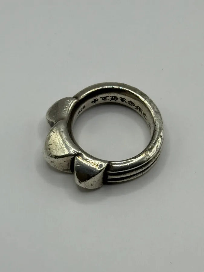 Chrome Hearts Triple Spike Waxed Punk Silver 925 Ring wCxilMq 7