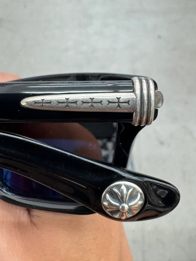 Chrome Hearts Trypoleagain Silver Black Sunglasses oeFEuaG 4