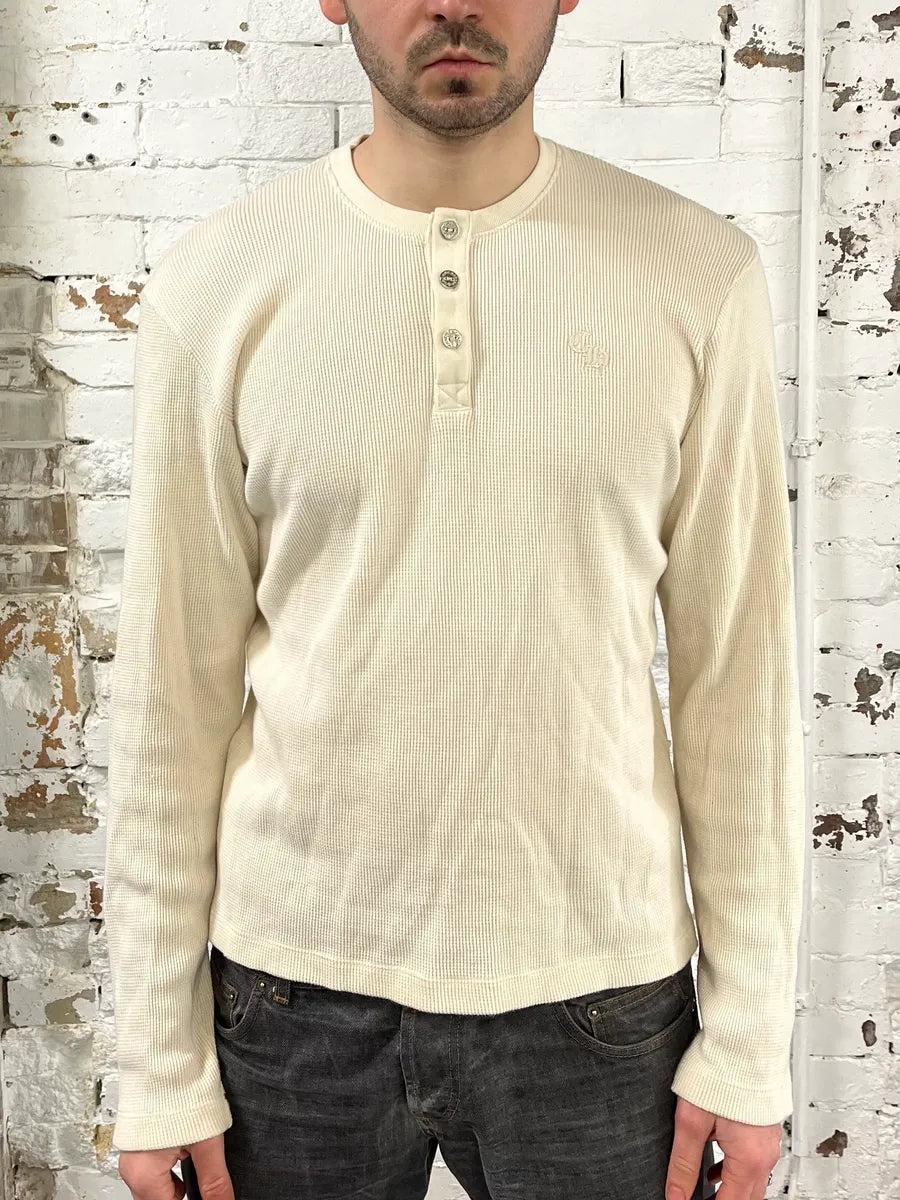 Chrome Hearts Waffle Thermal Henley Beige Longsleeves CGYzazE 1