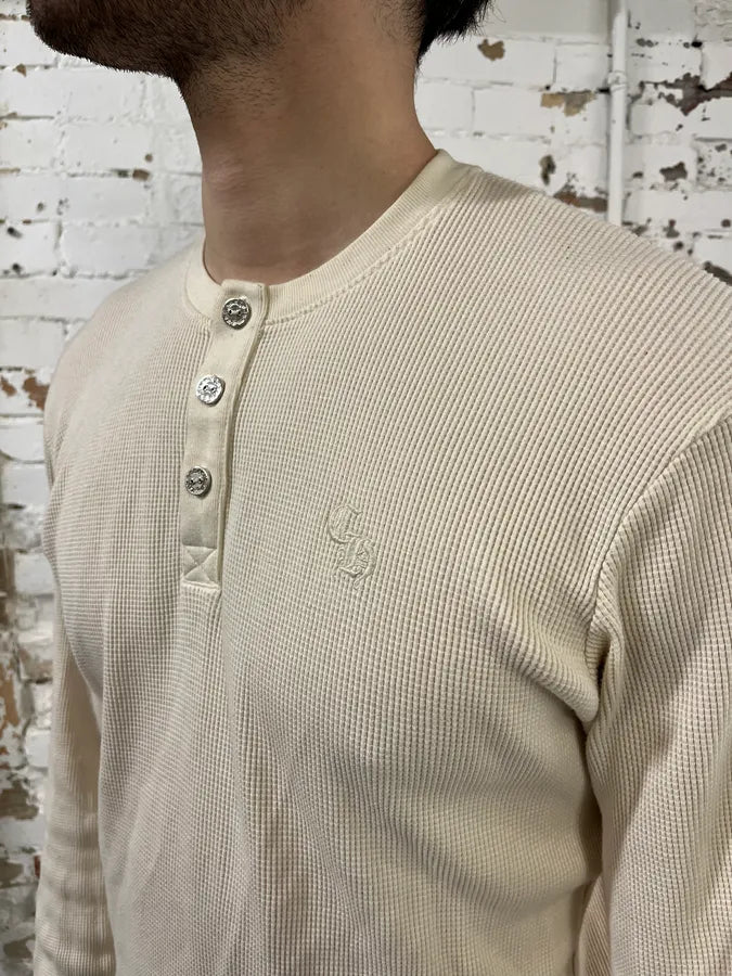 Chrome Hearts Waffle Thermal Henley Beige Longsleeves CGYzazE 2