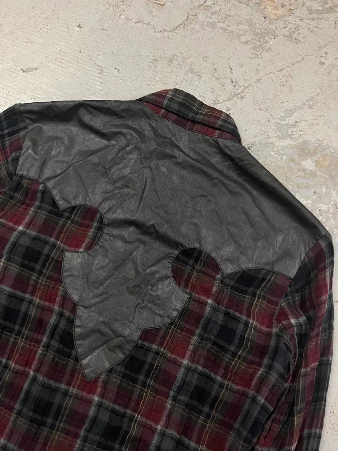 Chrome Hearts Western Check Sematary Cross Patch Flannel Shirt (M) trUnNcr 6