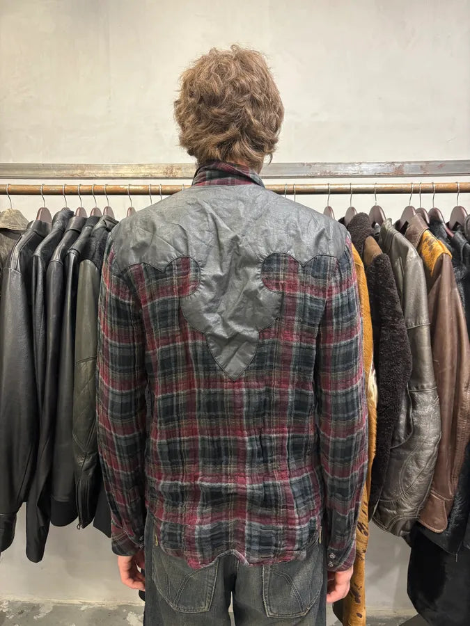 Chrome Hearts Western Check Sematary Cross Patch Flannel Shirt (M) trUnNcr 4