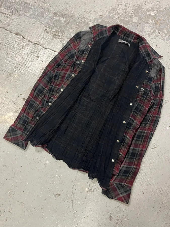 Chrome Hearts Western Check Sematary Cross Patch Flannel Shirt (M) trUnNcr 9