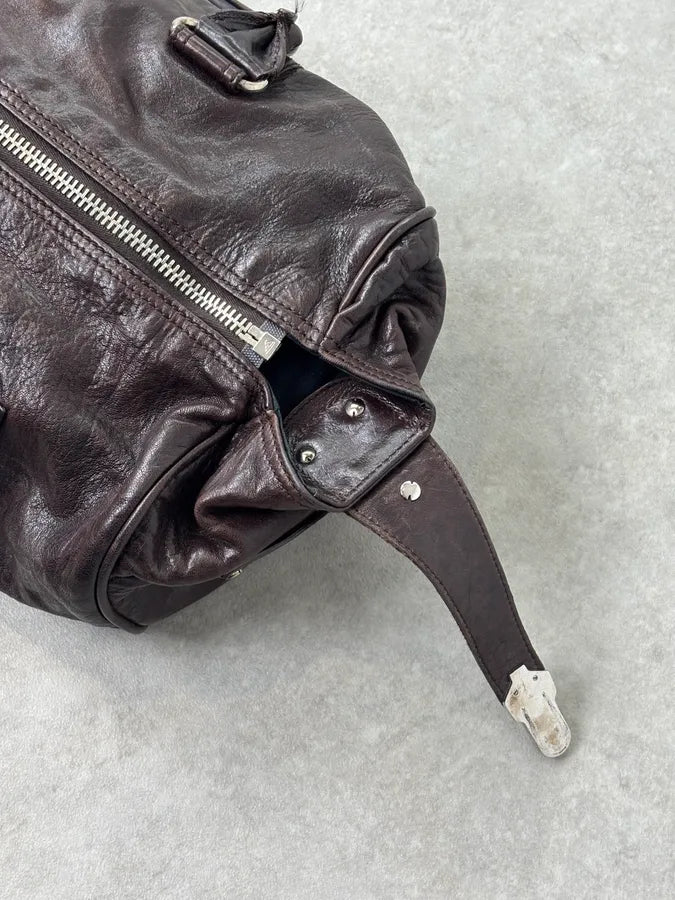 Balenciaga Motocross Giant Brown Leather Duffle Bag UiztpvR 7