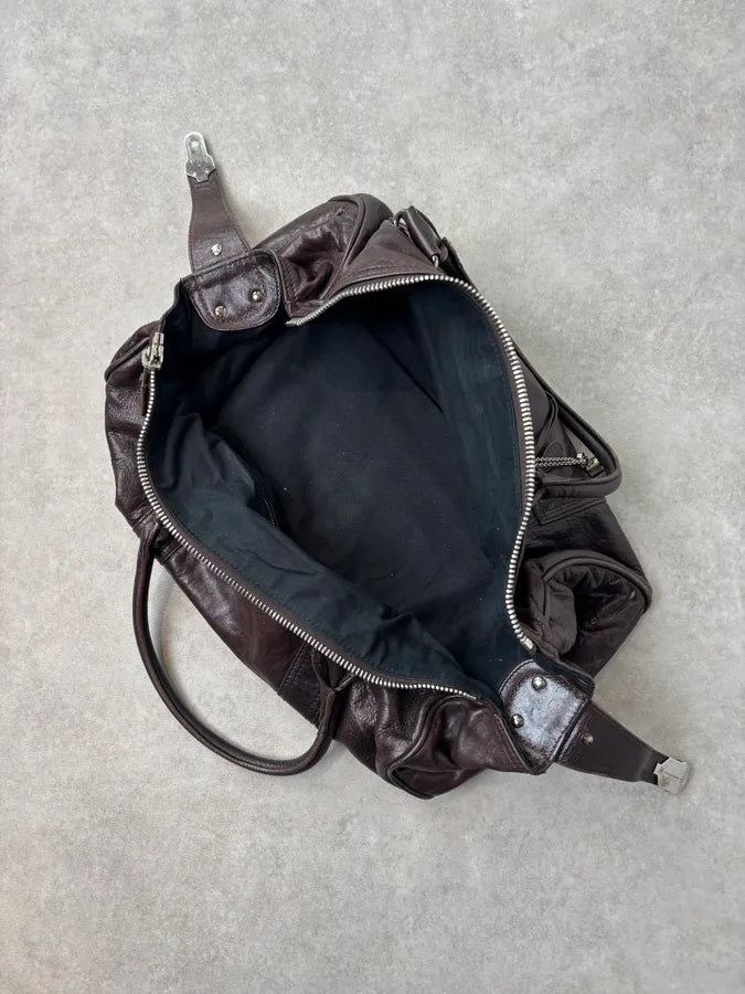 Balenciaga Motocross Giant Brown Leather Duffle Bag UiztpvR 11