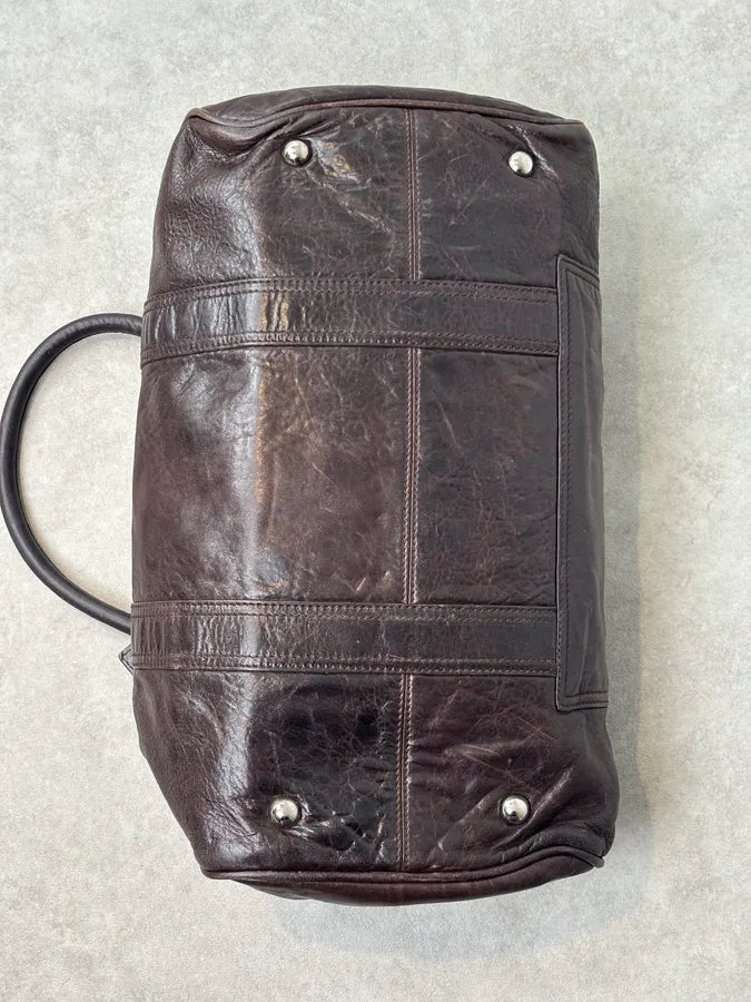 Balenciaga Motocross Giant Brown Leather Duffle Bag UiztpvR 10