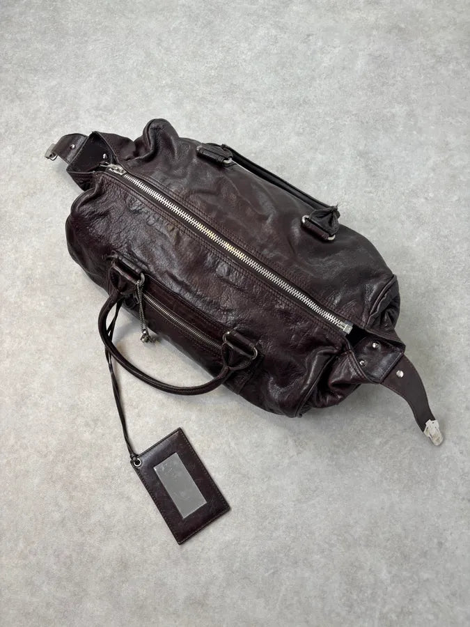 Balenciaga Motocross Giant Brown Leather Duffle Bag UiztpvR 8