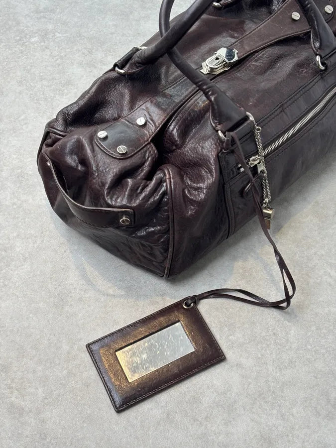 Balenciaga Motocross Giant Brown Leather Duffle Bag UiztpvR 6