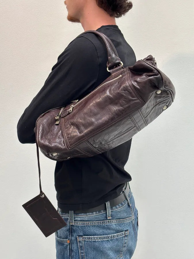 Balenciaga Motocross Giant Brown Leather Duffle Bag UiztpvR 1