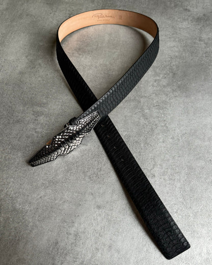 Roberto Cavalli Black Python Leather Artisanal Belt (OS) - 3