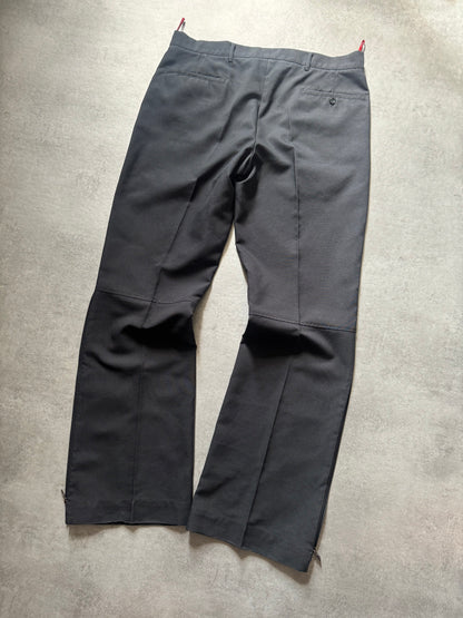 SS2003 Prada Black Zip Linea Rossa Suit Pants (L) - 5