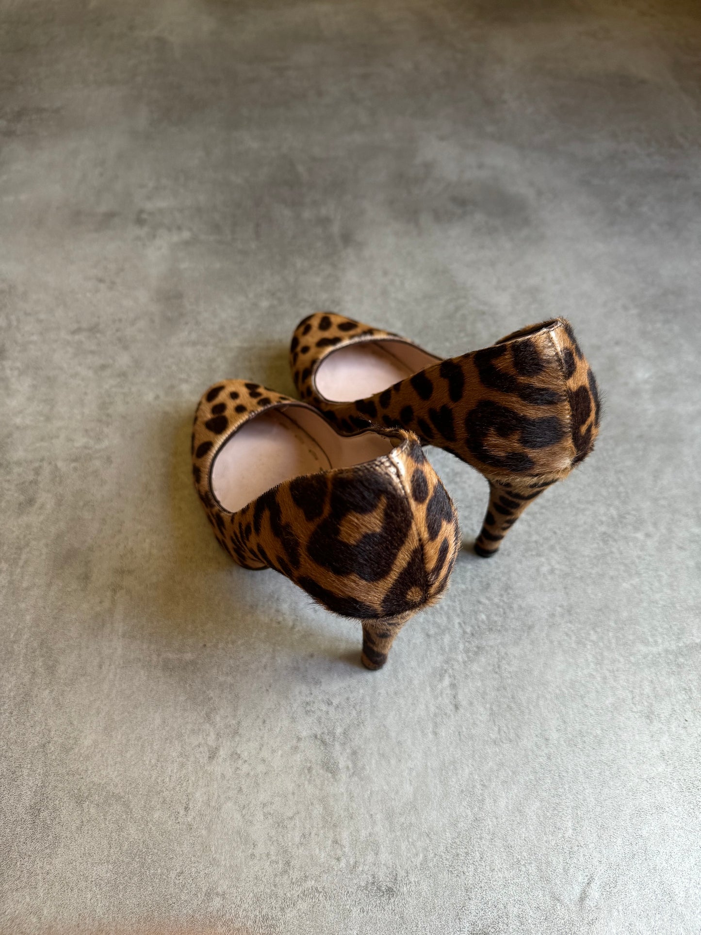 2000s MiuMiu Pony Hair Leopard Heels (37) - 3