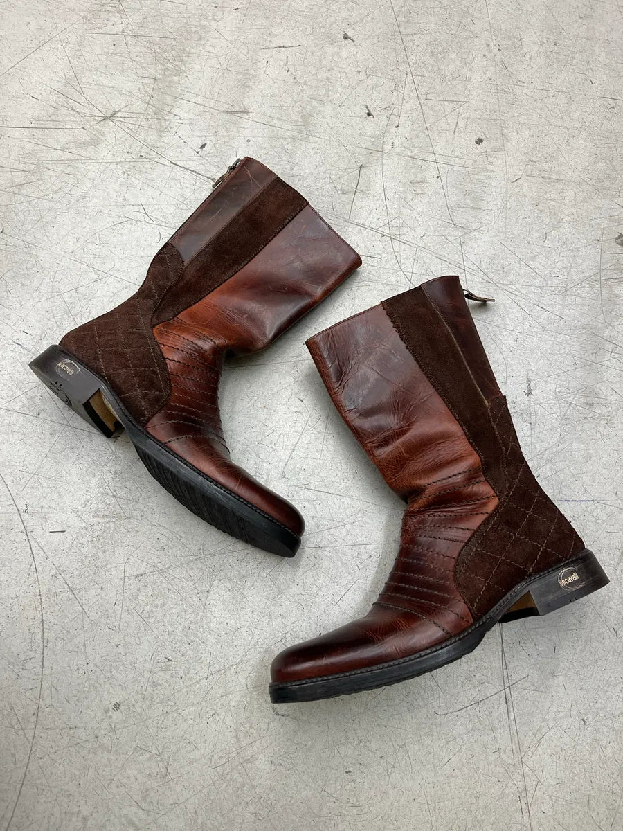 AW2010 Cavalli Hybrid Suede & Leather Brown Boots ckUCRjYK 1