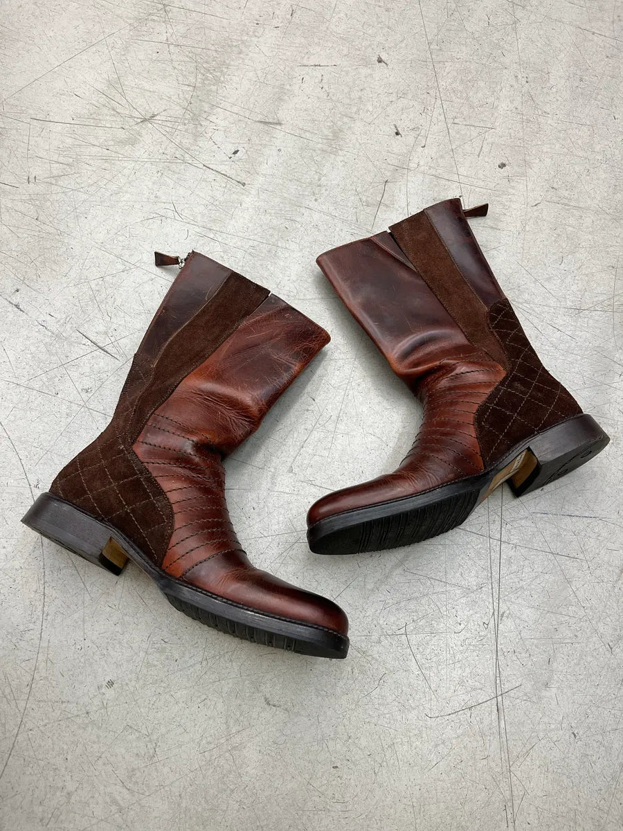 AW2010 Cavalli Hybrid Suede & Leather Brown Boots ckUCRjYK 2