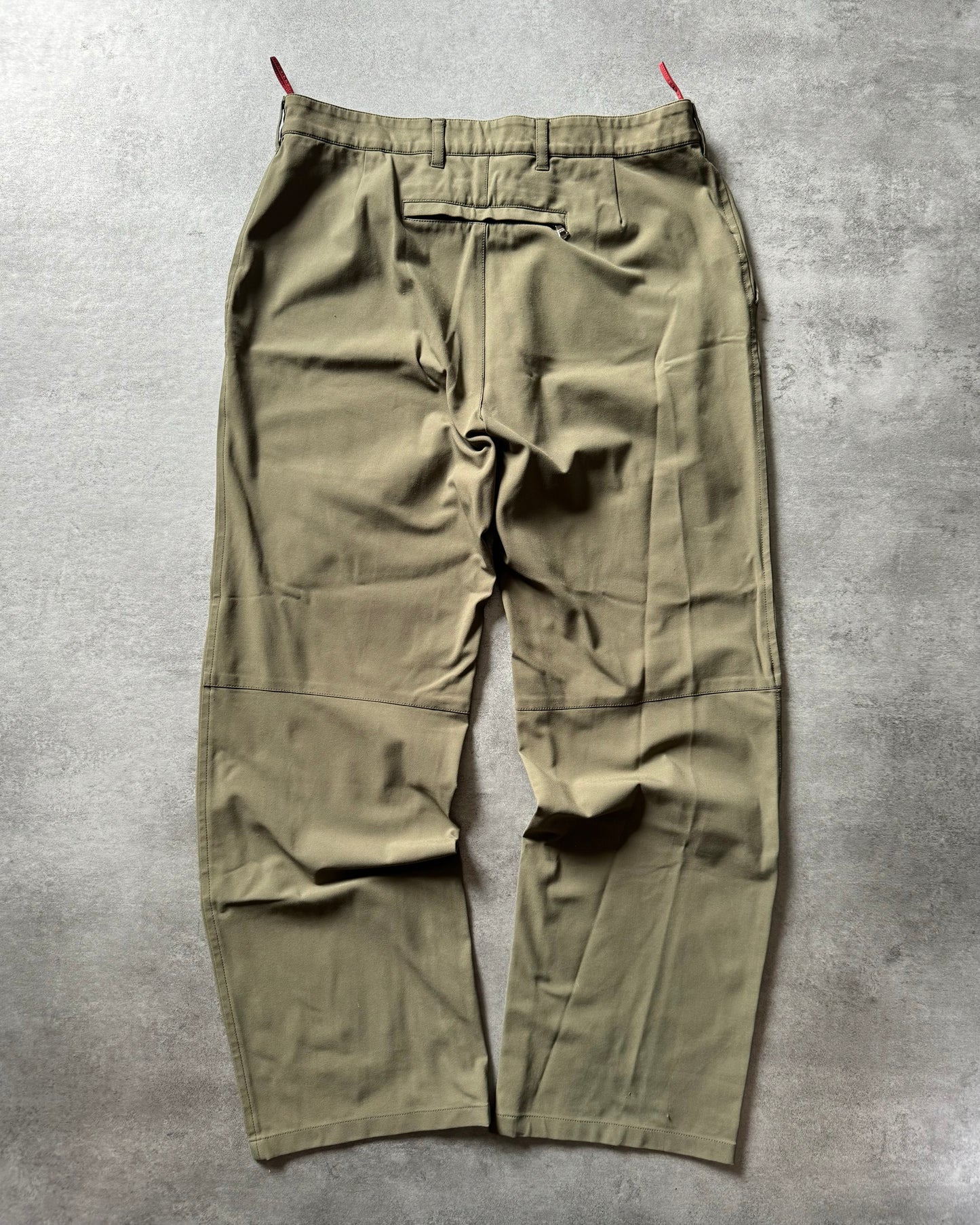 SS2003 Prada Linea Rossa Olive Nylon Cozy Pants (S) - 4