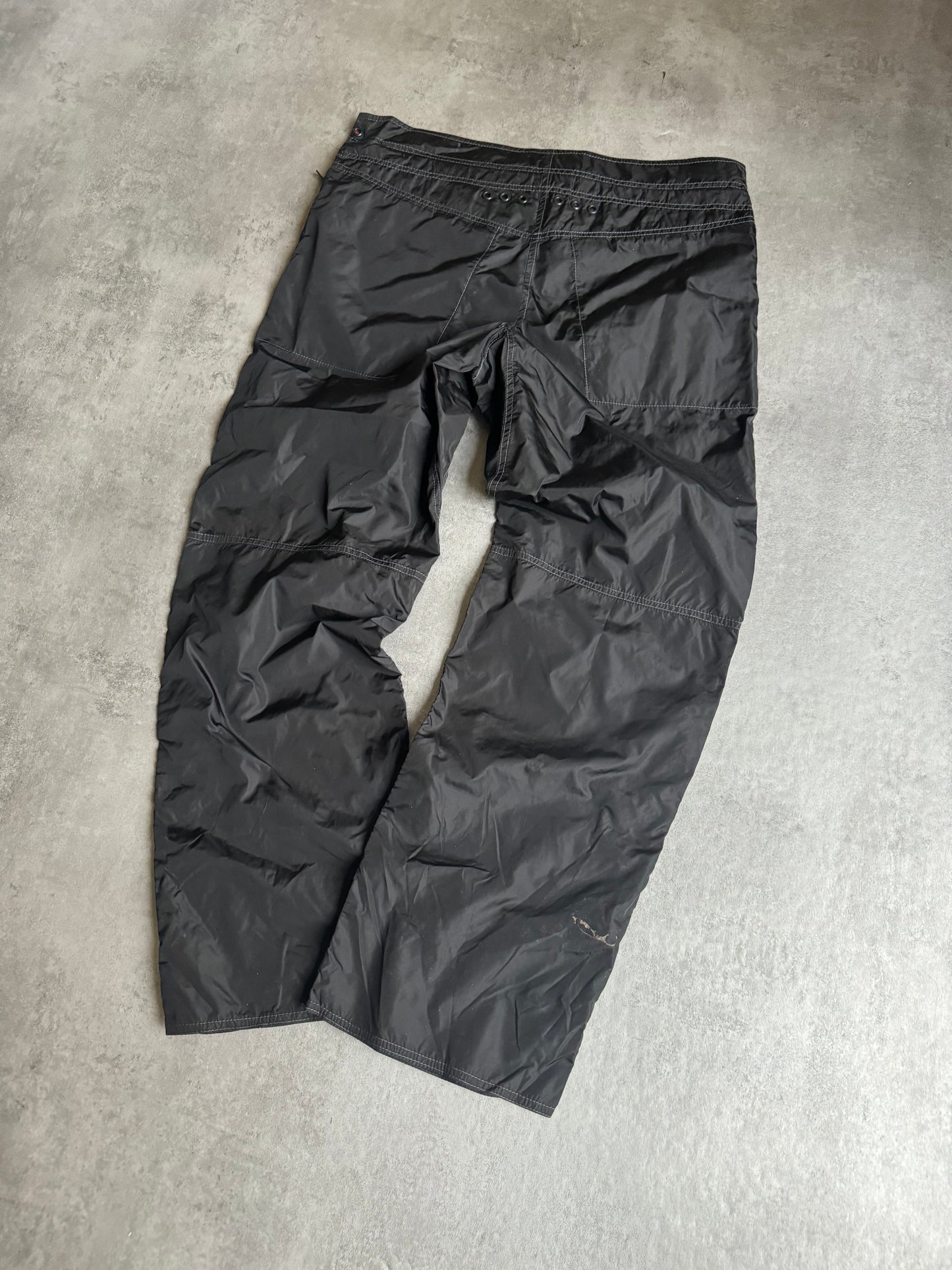 AW2006 Prada Black Soft Nylon Cozy Pants (M/L) - 2