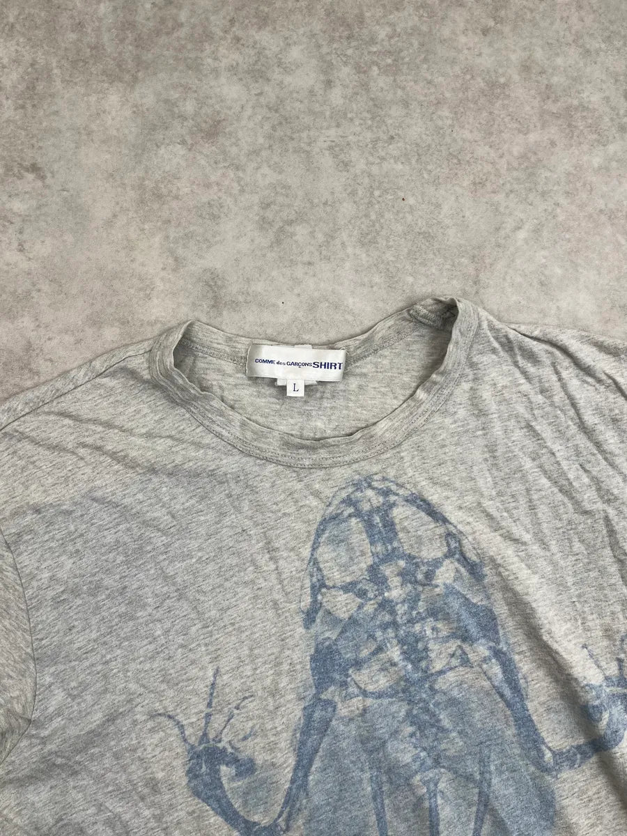 AW2009 Comme des Garçons Beige X-Ray Frog Graphic T-Shirt edFWhmX 4