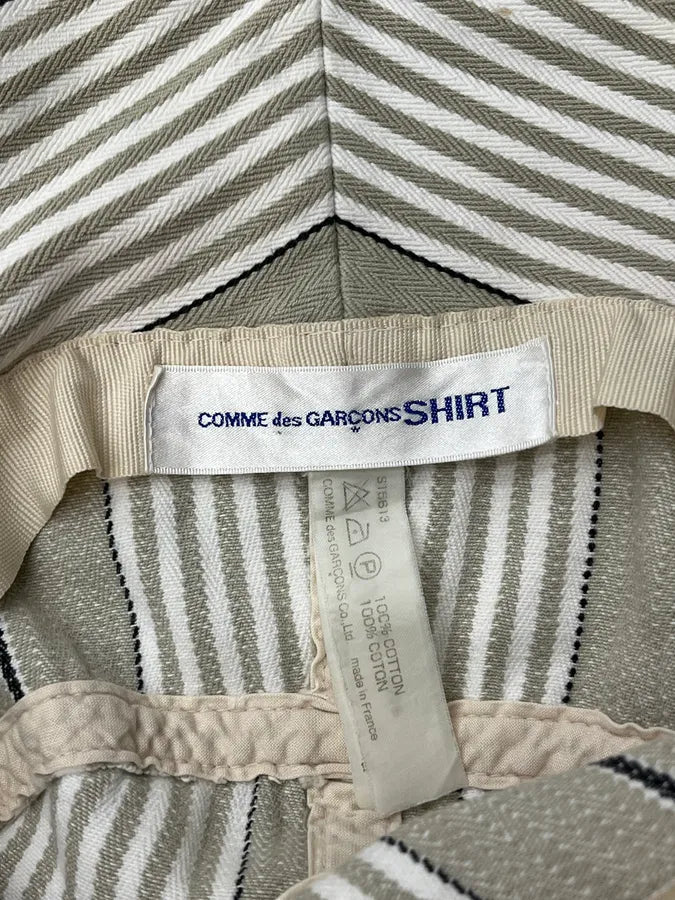 Comme des Garçons Beige Striped Bucket Hat vKSWqeZ 7