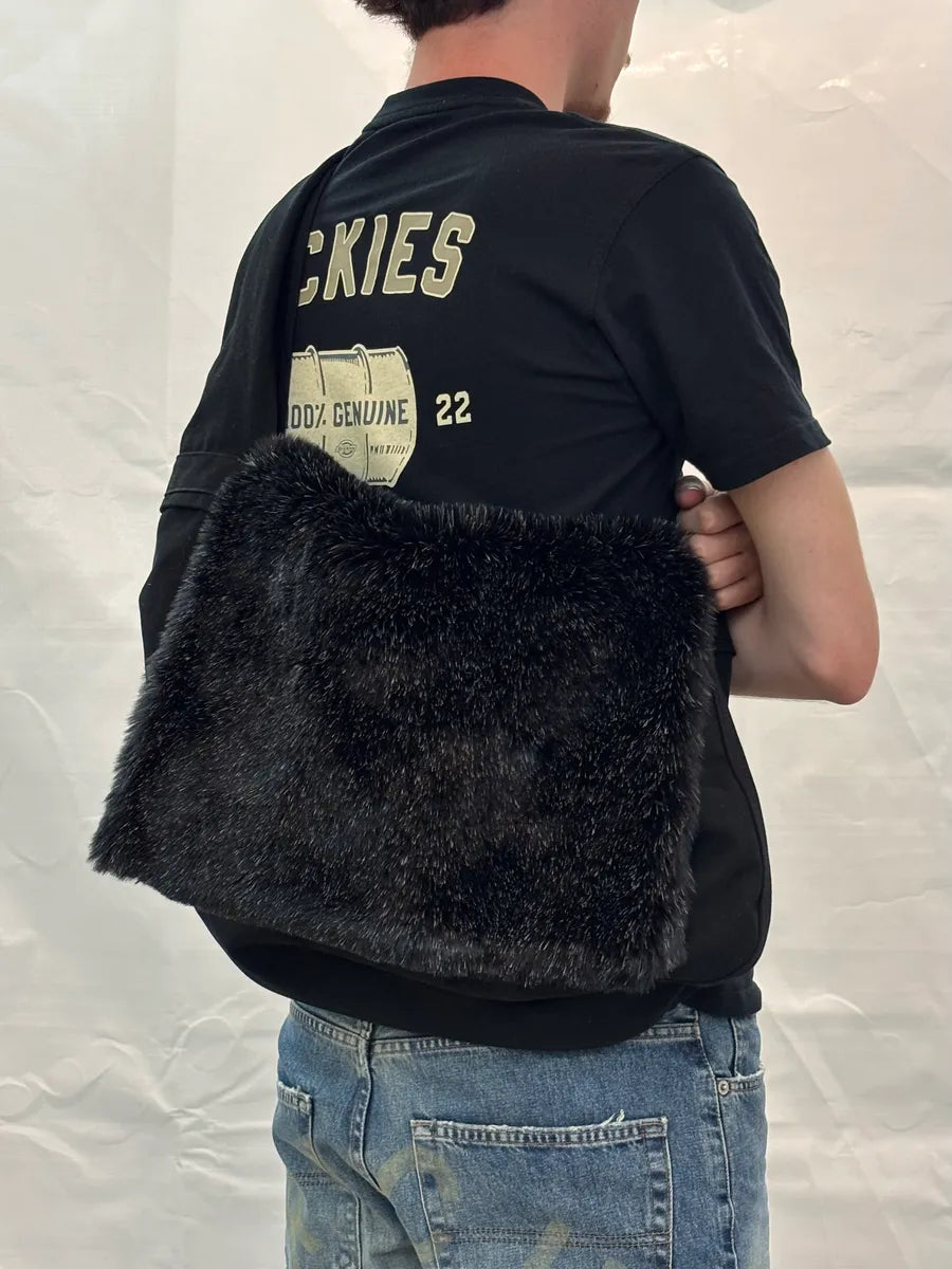 Comme des Garçons Black Faux Fur Hobo Shoulder Bag DjTSOub 0