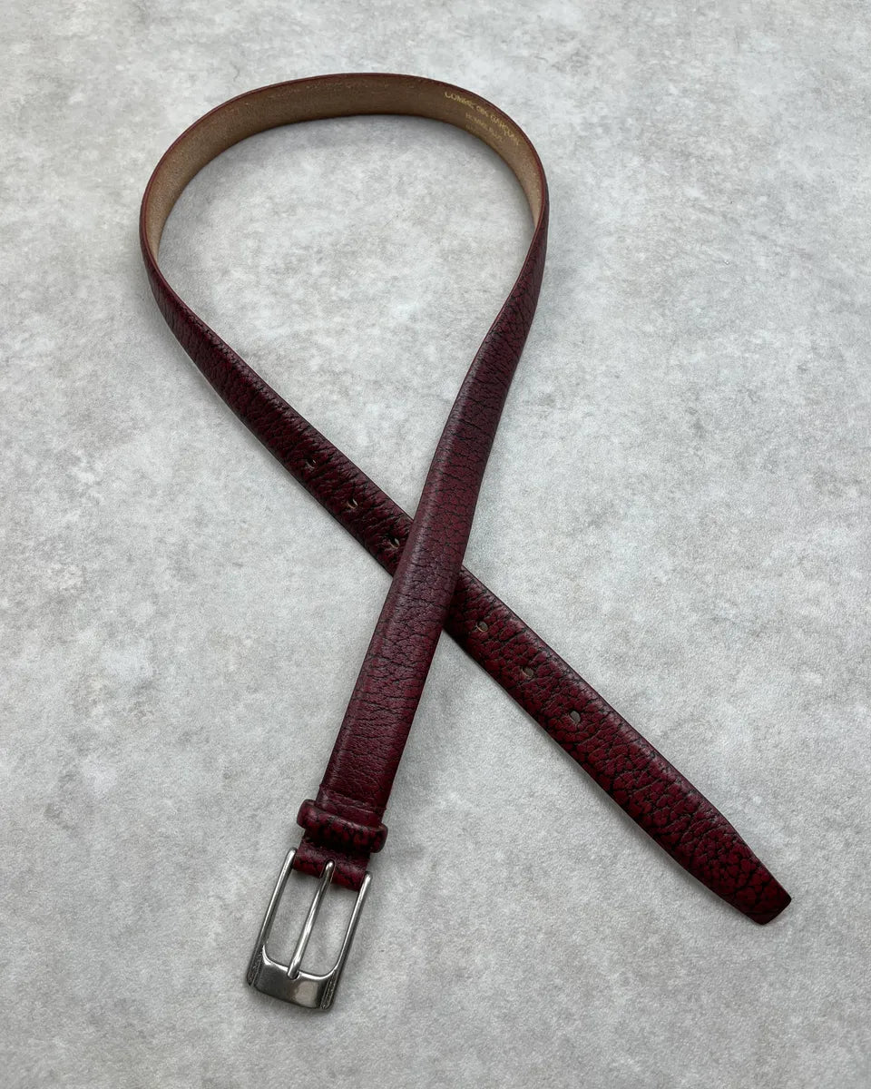 Comme des Garçons Bordeaux Cowhide Leather Cracked Belt OAaVqfb 0