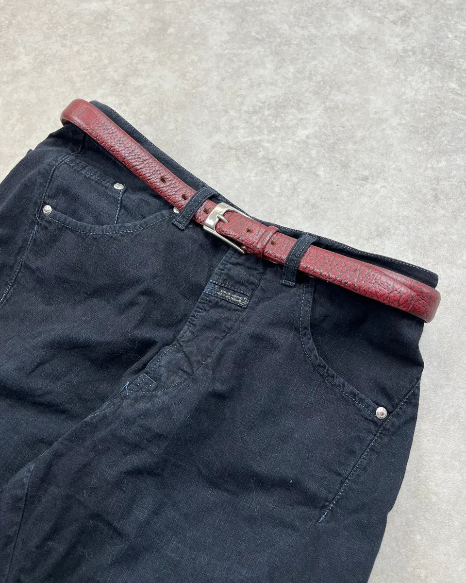 Comme des Garçons Bordeaux Cowhide Leather Cracked Belt OAaVqfb 1