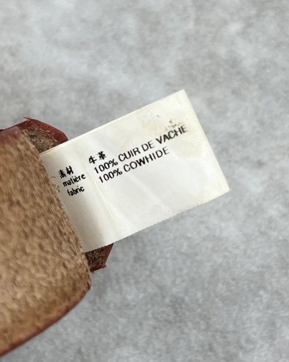 Comme des Garçons Bordeaux Cowhide Leather Cracked Belt OAaVqfb 8