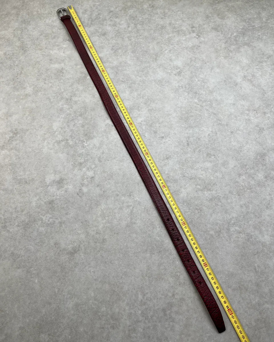 Comme des Garçons Bordeaux Cowhide Leather Cracked Belt OAaVqfb 9