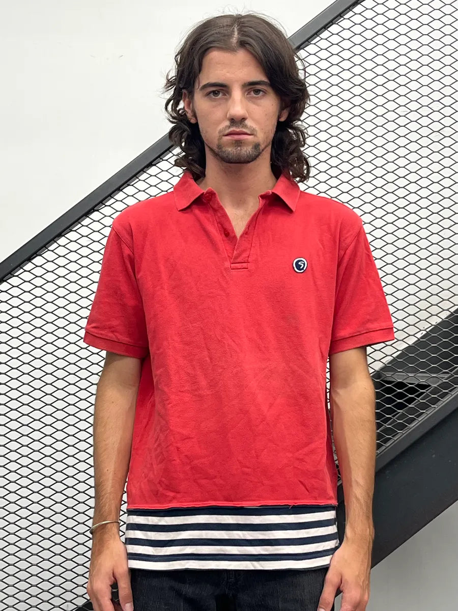 Comme des Garçons Constrast Striped Red Polo HQoKDCa 0