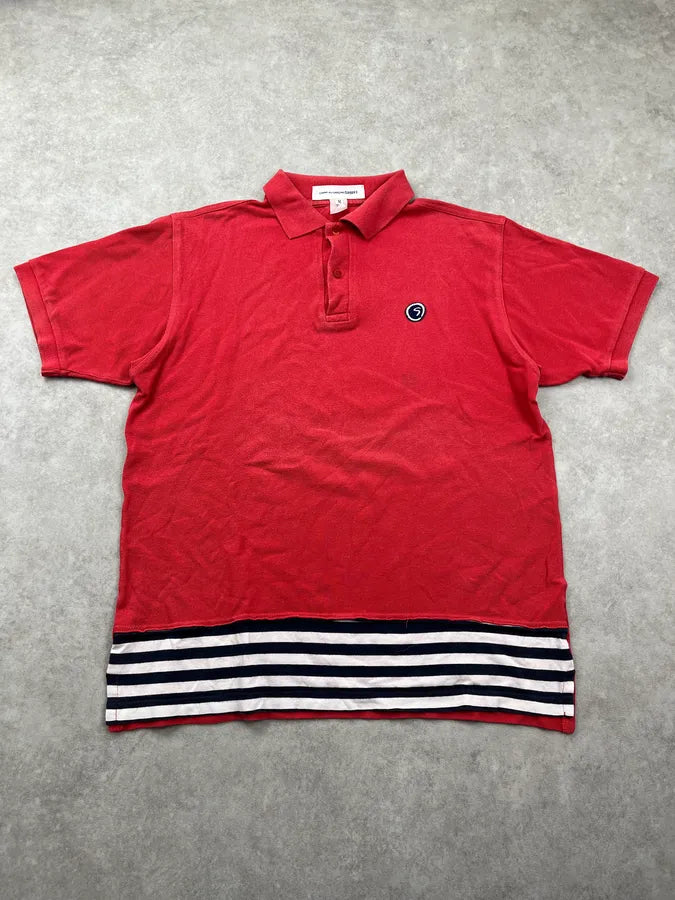 Comme des Garçons Constrast Striped Red Polo HQoKDCa 2