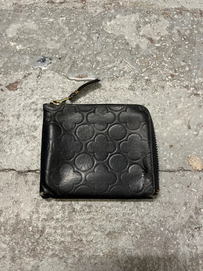 Comme des Garçons Floral Black Leather Wallet (OS) AlMcVCS 0