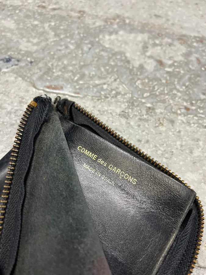 Comme des Garçons Floral Black Leather Wallet (OS) AlMcVCS 2