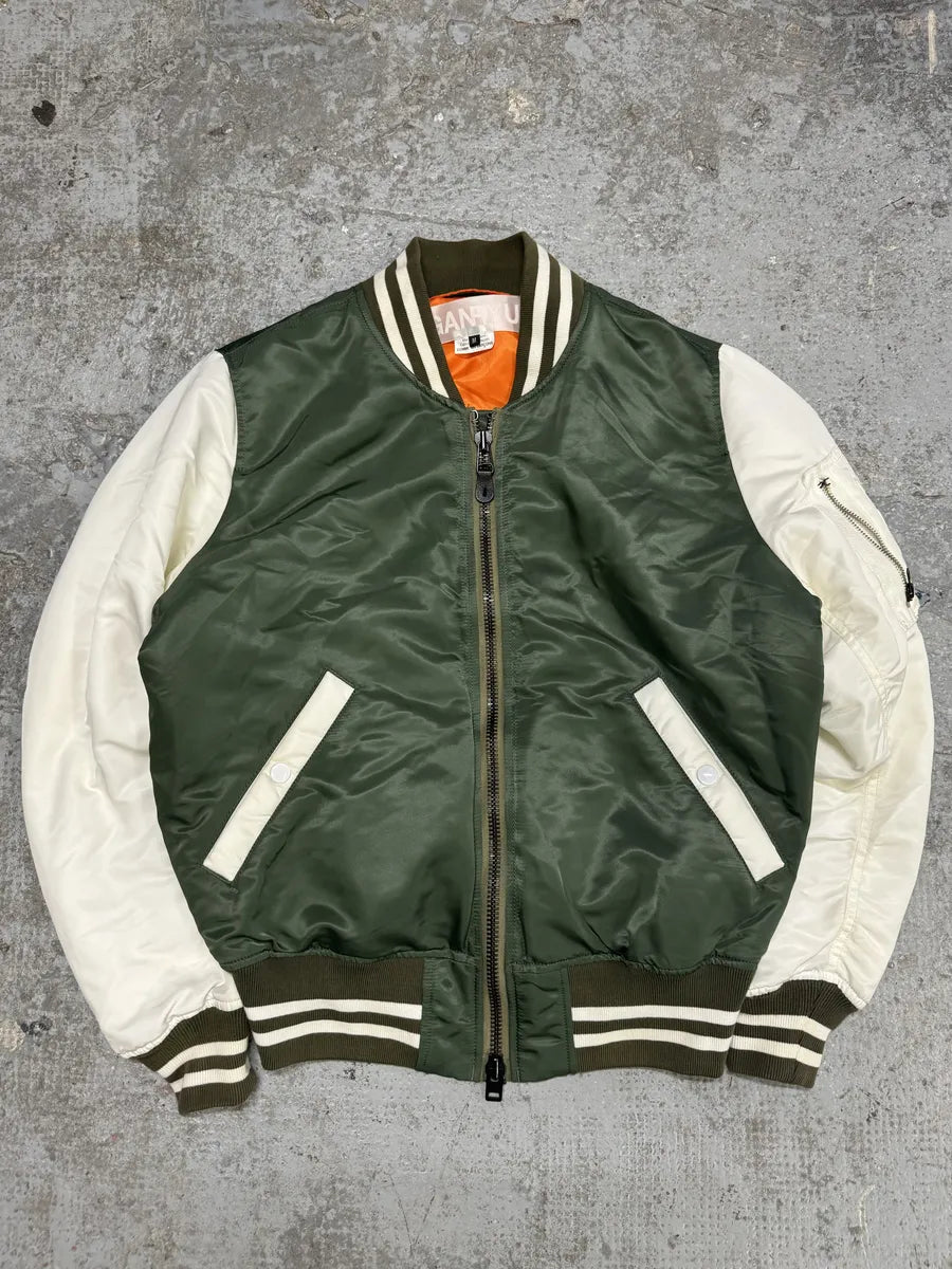 Comme des Garçons Ganryu White & Olive Bomber Jacket cpYHXUl 0