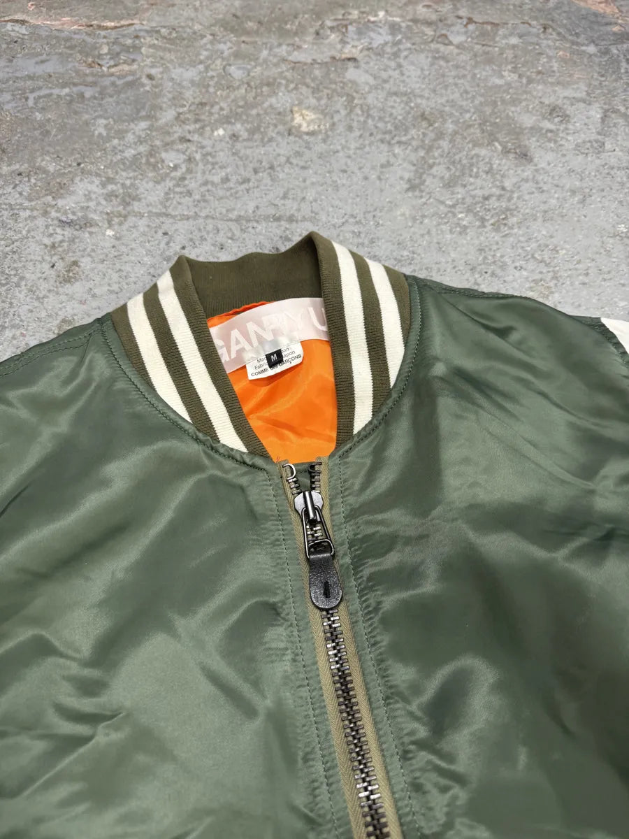 Comme des Garçons Ganryu White & Olive Bomber Jacket cpYHXUl 4