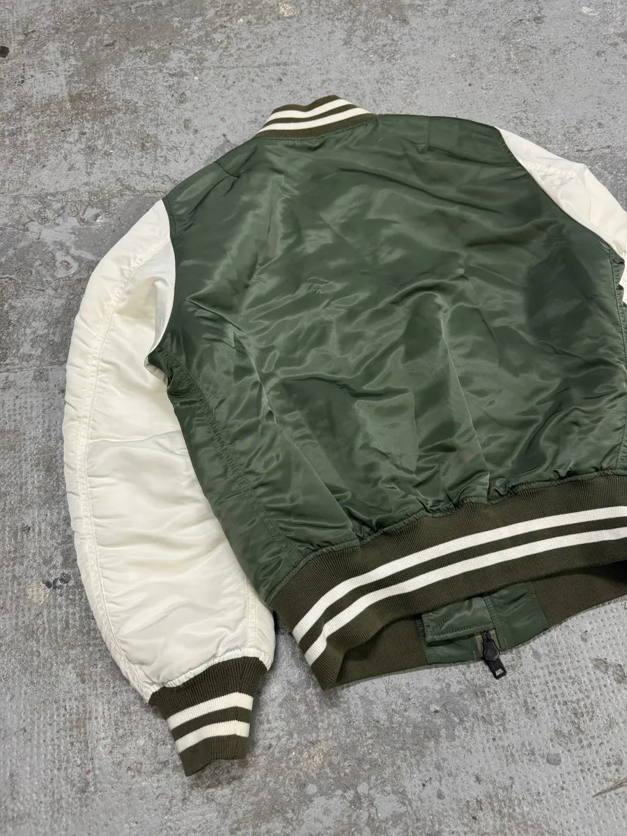Comme des Garçons Ganryu White & Olive Bomber Jacket cpYHXUl 9