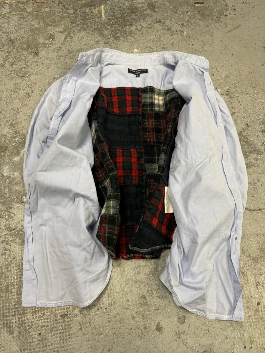 Comme des Garçons Homme Blue Back Red Patchwork Shirt ShvbngJ 2
