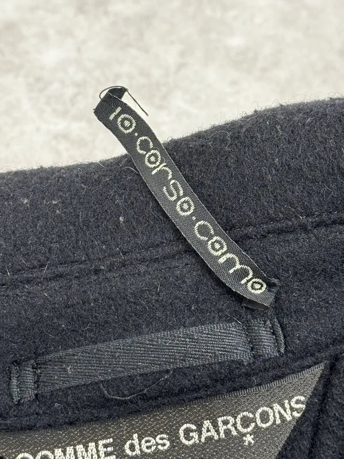 AW2003 Comme des Garçons Homme Plus Black Wool Officer Coat YtQCHGa 9