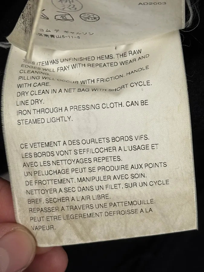 AW2003 Comme des Garçons Homme Plus Black Wool Officer Coat YtQCHGa 12