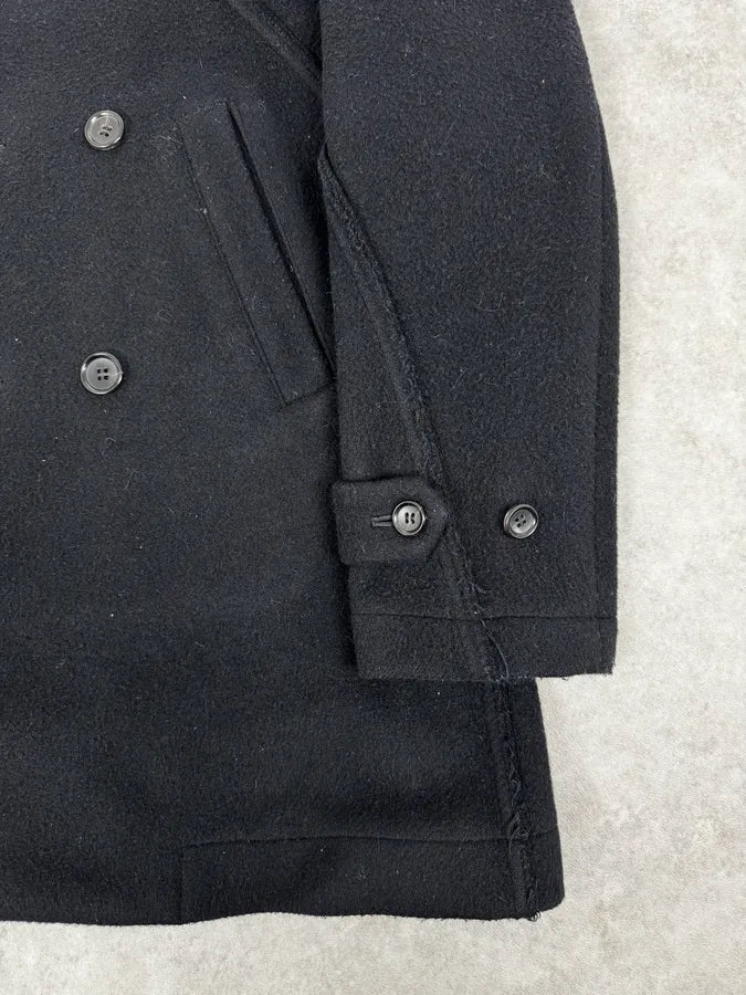 AW2003 Comme des Garçons Homme Plus Black Wool Officer Coat YtQCHGa 7