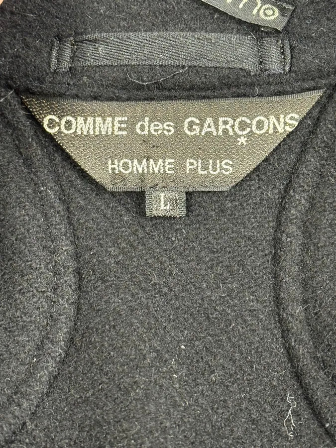 AW2003 Comme des Garçons Homme Plus Black Wool Officer Coat YtQCHGa 8