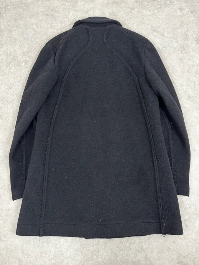 AW2003 Comme des Garçons Homme Plus Black Wool Officer Coat YtQCHGa 3