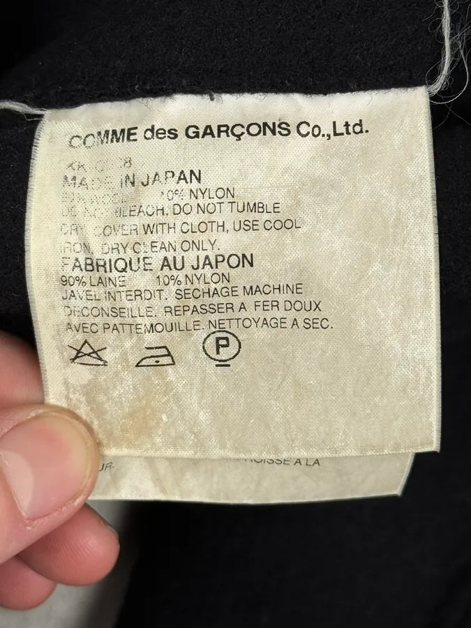 AW2003 Comme des Garçons Homme Plus Black Wool Officer Coat YtQCHGa 10