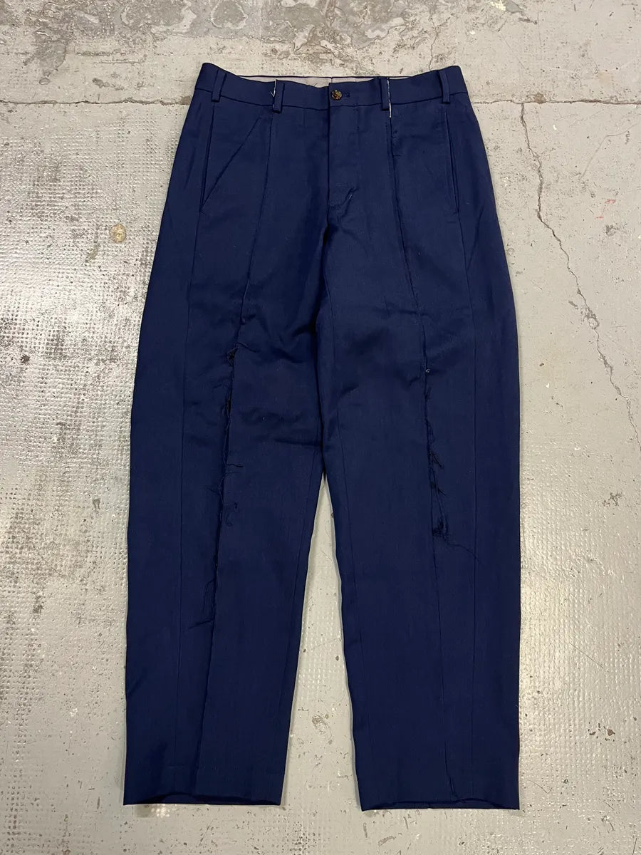 Comme des Garçons Homme Plus Navy Distressed Tailored Pants DEfSSdm 0