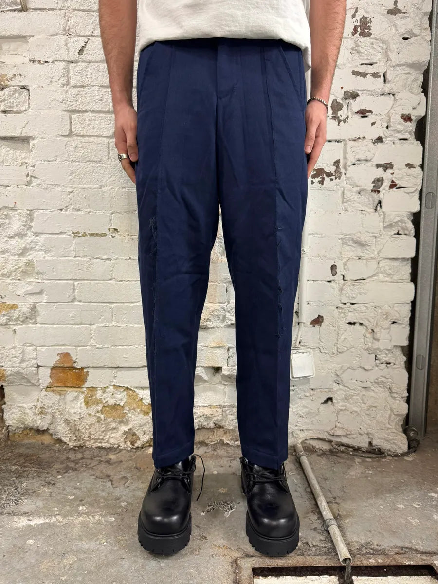 Comme des Garçons Homme Plus Navy Distressed Tailored Pants DEfSSdm 1