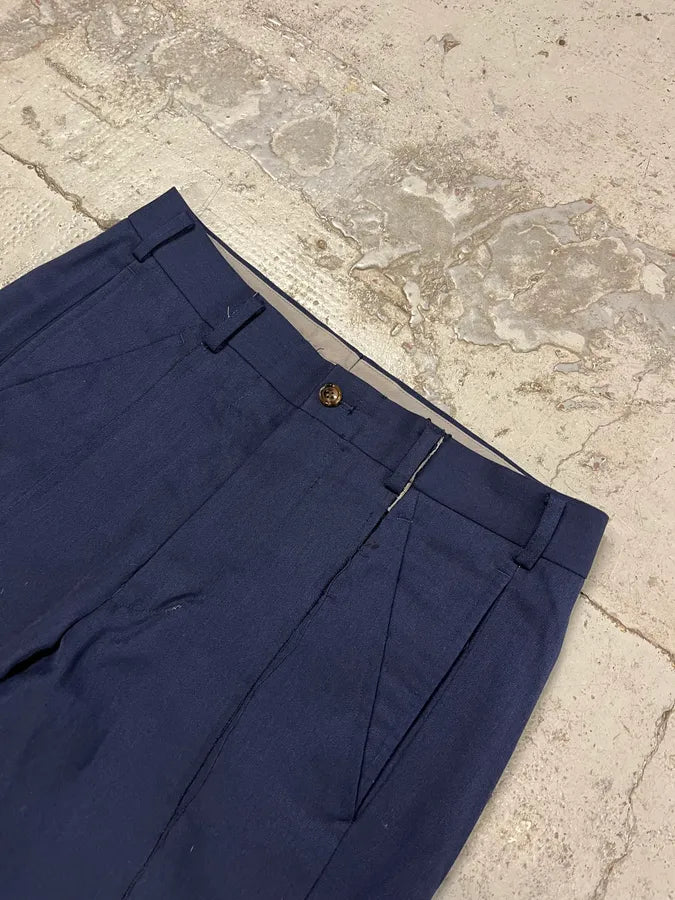 Comme des Garçons Homme Plus Navy Distressed Tailored Pants DEfSSdm 5