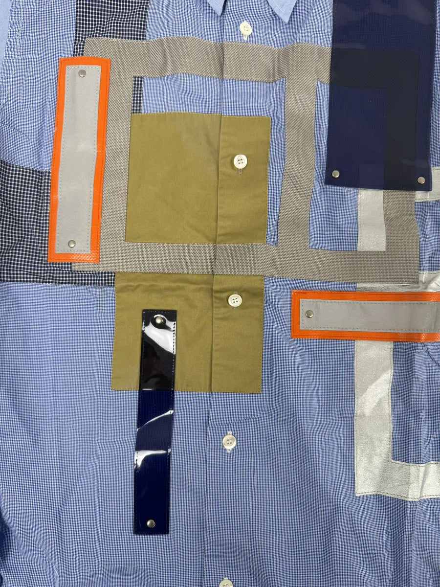 Comme des Garçons Junya Watanabe Blue Patchwork Shirt RRktIPM 10