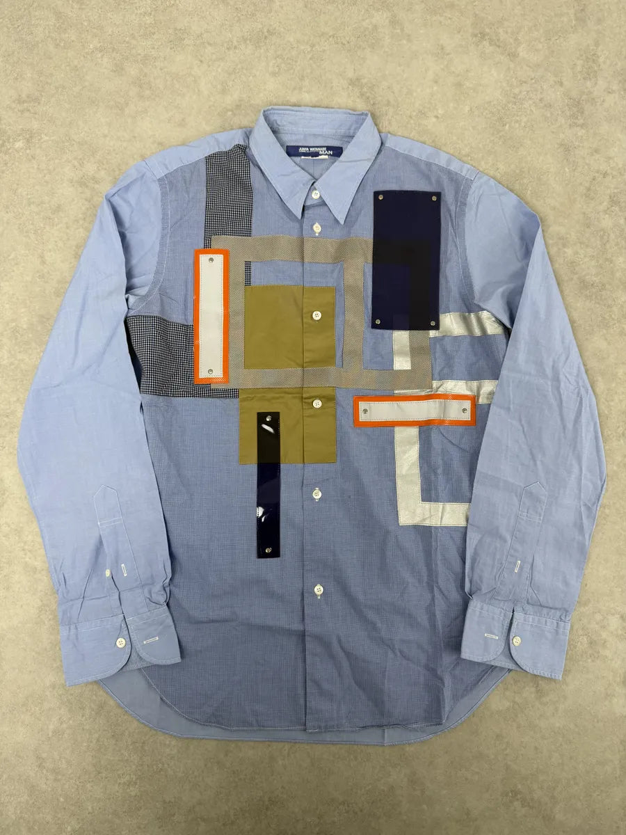 Comme des Garçons Junya Watanabe Blue Patchwork Shirt RRktIPM 2