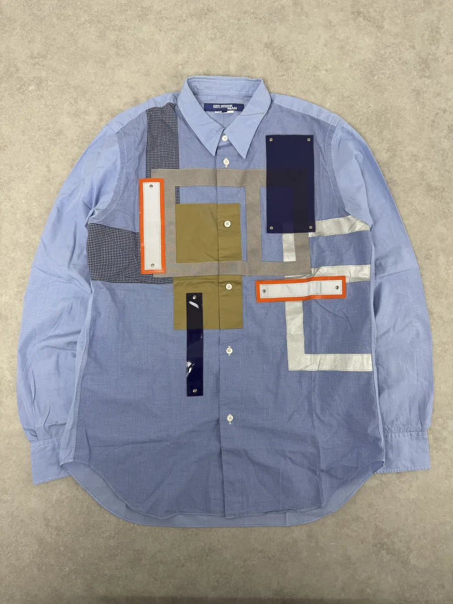 Comme des Garçons Junya Watanabe Blue Patchwork Shirt RRktIPM 8