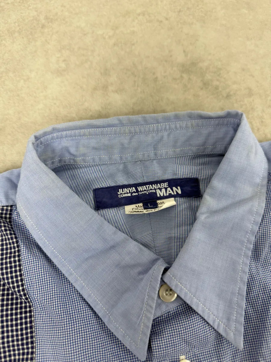 Comme des Garçons Junya Watanabe Blue Patchwork Shirt RRktIPM 9