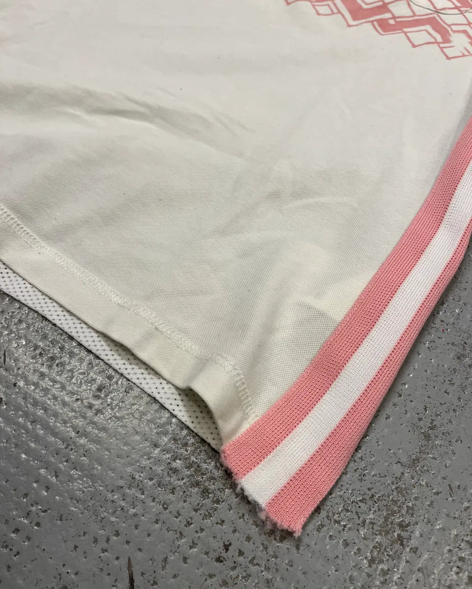 Comme des Garçons Pink Modern 2 Number White Polo AXaKYgD 7